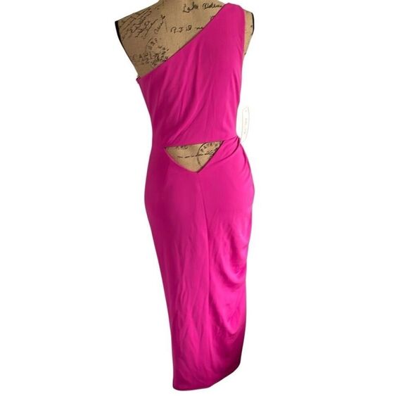 NWT Katie May + Revolve Electric Pink New Age One Shoulder BodyCon Dress - Size - Picture 6 of 10